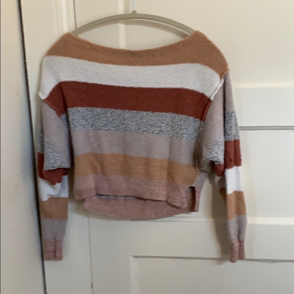 Free People Cropped Striped Sweater